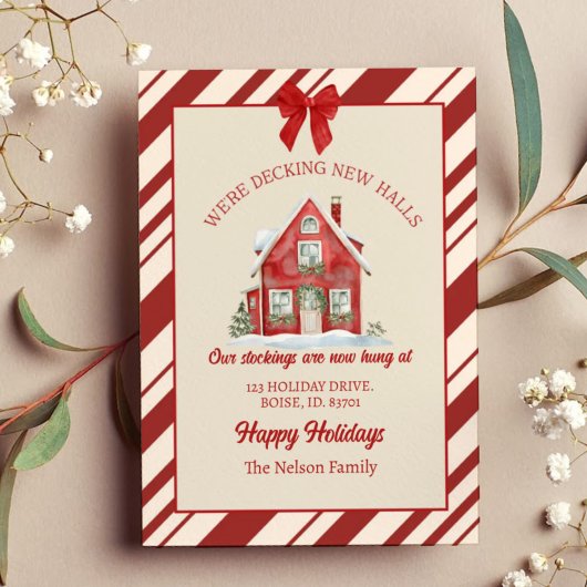 Cartes Pour Fêtes Annuelles We’re Decking New Halls Holiday Moving Announcemen