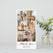 Cartes Pour Fêtes Annuelles Wedding Thank You Casual Script Photo Collage (Debout devant)