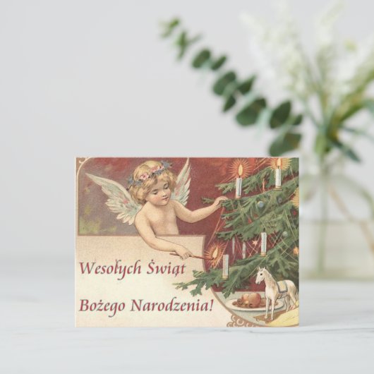 Cartes Pour Fêtes Annuelles Wesolych Swiat Bozego Narodzenia Merry Christmas (Debout devant)