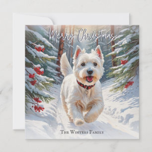 Cartes Pour Fêtes Annuelles West Highland Terrier Chien Westin En Noël De Neig