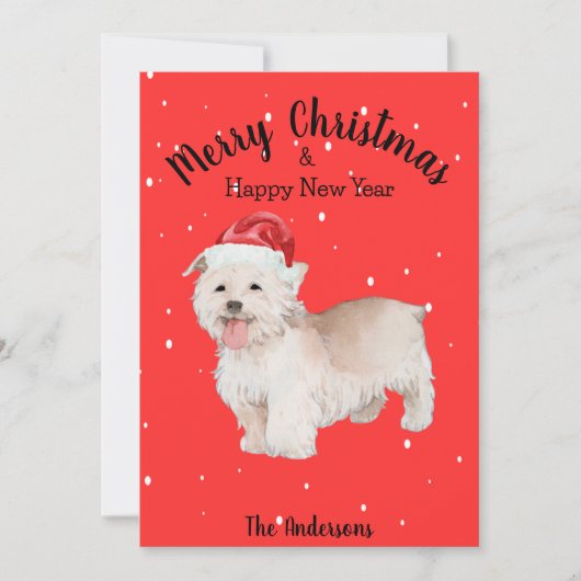 Cartes Pour Fêtes Annuelles West Highland Terrier Noël (Devant)