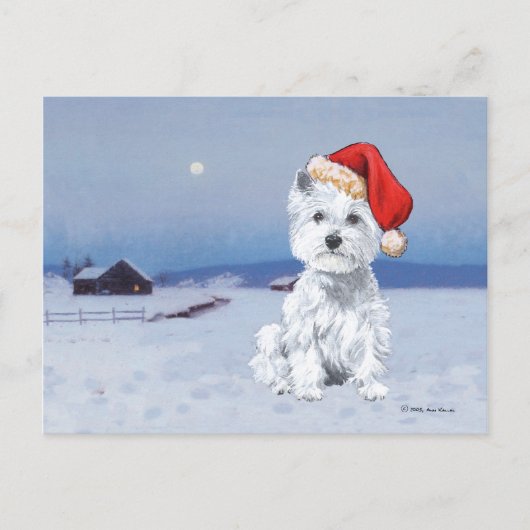 Cartes Pour Fêtes Annuelles West Highland White Terrier Noël (Devant)