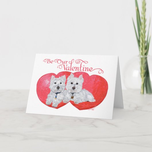 Cartes Pour Fêtes Annuelles West Highland White Terriers Valentine (Devant)