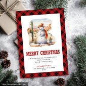 Cartes Pour Fêtes Annuelles Western Buffalo Check Merry Christmas Card