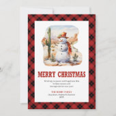 Cartes Pour Fêtes Annuelles Western Buffalo Check Merry Christmas Card (Devant)
