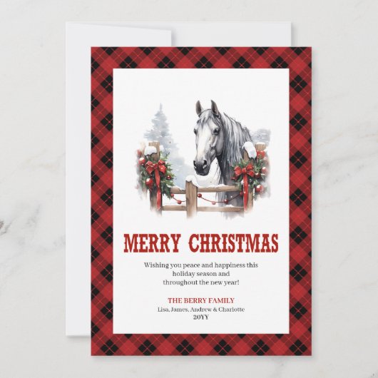 Cartes Pour Fêtes Annuelles Western Christmas card red black cozy style (Devant)