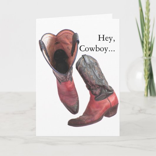 Cartes Pour Fêtes Annuelles Western Cowboy Boots Valentine (Devant)
