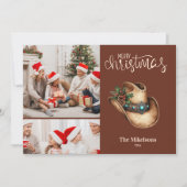 Cartes Pour Fêtes Annuelles Western Cowboy Casquette Noël 2 Photo (Devant)