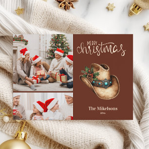 Cartes Pour Fêtes Annuelles Western Cowboy Casquette Noël 2 Photo