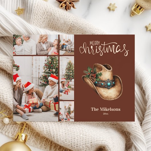 Cartes Pour Fêtes Annuelles Western Cowboy Casquette Noël 5 Photo