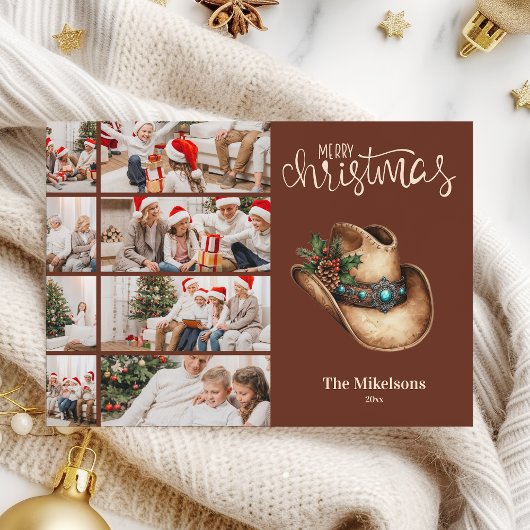 Cartes Pour Fêtes Annuelles Western Cowboy Casquette Noël 8 Photo