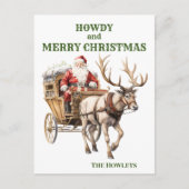 Cartes Pour Fêtes Annuelles Western Cowboy Père Noël Noël (Devant)