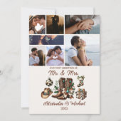 Cartes Pour Fêtes Annuelles Western First Christmas As Mrs and Mr 7 Photo (Devant)