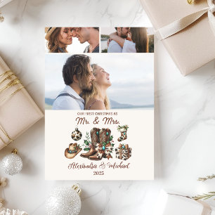 Cartes Pour Fêtes Annuelles Western First Christmas Comme Mme et M. 3 Photo
