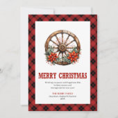 Cartes Pour Fêtes Annuelles Western greeting card with wagon wheel plaid (Devant)
