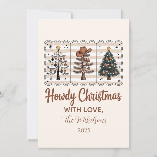 Cartes Pour Fêtes Annuelles Western Howdy Cowboy Christmas (Devant)