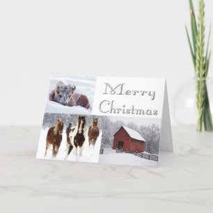 Cartes Pour Fêtes Annuelles Western Merry Christmas Card