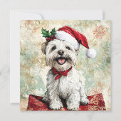 Cartes Pour Fêtes Annuelles Westie Christmas Santa Hat (Devant)