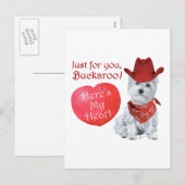 Cartes Pour Fêtes Annuelles Westie Cowboy Valentine (Devant / Derrière)