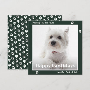 Cartes Pour Fêtes Annuelles Westie Empreintes de Patte de Chien Photo de Chien