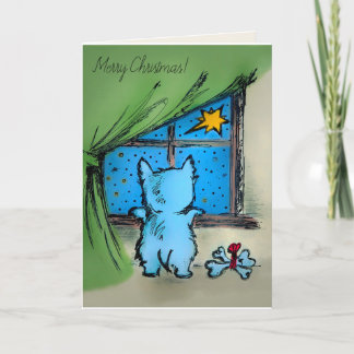 Cartes Pour Fêtes Annuelles Westie et Starry Night - Joyeux Noël