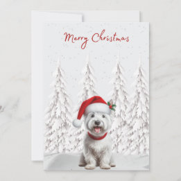 Cartes Pour Fêtes Annuelles Westie in Santa Hat Joyeux Noël Card
