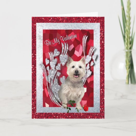 Cartes Pour Fêtes Annuelles Westie Puppy Be My Valentine GreetingThird Version (Devant)