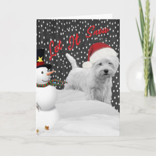 Cartes Pour Fêtes Annuelles Westie Qu'il neige