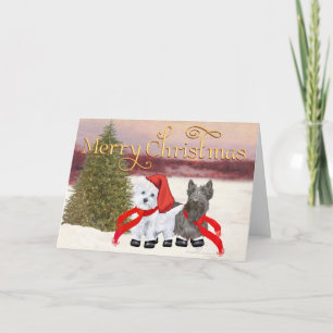 Cartes Pour Fêtes Annuelles Westie Scottie Christmas