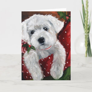 Cartes Pour Fêtes Annuelles Westie West Highland terrier chien Noël