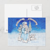 Cartes Pour Fêtes Annuelles Westies et le Père Noël (Devant / Derrière)