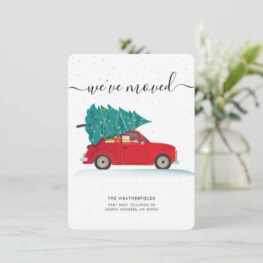 Cartes Pour Fêtes Annuelles We've Moved Christmas Moving (Debout devant)