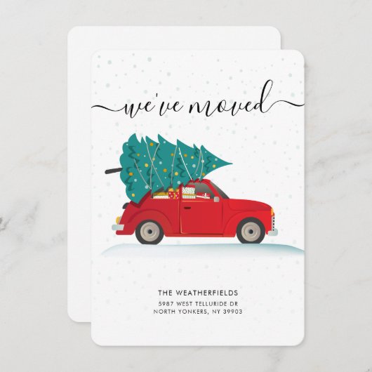 Cartes Pour Fêtes Annuelles We've Moved Christmas Moving (Devant / Derrière)