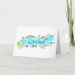 Cartes Pour Fêtes Annuelles We've Moved/New Address , watercolor Christmas