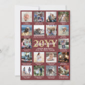 Cartes Pour Fêtes Annuelles What a Year 18 Photo Collage and Captions Burgundy (Devant)