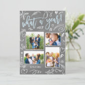 Cartes Pour Fêtes Annuelles What A Year Doodles Collage 4 Photo (Debout devant)