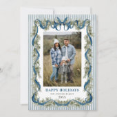 Cartes Pour Fêtes Annuelles What a Year Dusty Blue Bow Christmas 13 Photo (Devant)