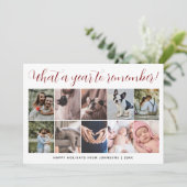 Cartes Pour Fêtes Annuelles What a Year Script 10 Photo Collage Christmas (Debout devant)