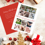 Cartes Pour Fêtes Annuelles What a Year Script 12 Photo Collage Noël<br><div class="desc">Envoyez vos voeux de Noël personnalisés à votre famille et à vos amis tout en présentant quelques-uns de vos moments préférés de cette année! Cette carte de collage multi-photo minimaliste de Noël moderne présente un collage de douze photos carrés et un mélange de scénario festif et de typographie moderne simple....</div>