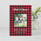 Cartes Pour Fêtes Annuelles What An 2 Photo Noël Rouge Buffalo Check (Debout devant)
