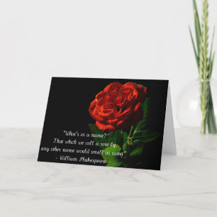 Cartes Pour Fêtes Annuelles What's In A Name Rose Valentines Greeting Card