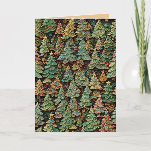 Cartes Pour Fêtes Annuelles Whimsey Forêt de Noël (Devant)