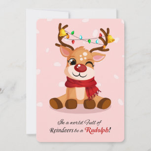 Cartes Pour Fêtes Annuelles Whimsical Be a Rudolph Reindeer Citation Xmas Lumi