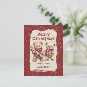 Cartes Pour Fêtes Annuelles Whimsical Bear Themed Classroom Christmas (Debout devant)