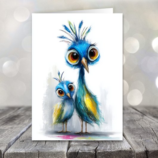 Cartes Pour Fêtes Annuelles Whimsical Blue Peacock Mother's Day