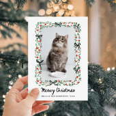 Cartes Pour Fêtes Annuelles Whimsical Bows | Cute Meowy Christmas from the Cat