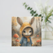 Cartes Pour Fêtes Annuelles Whimsical Bunny Dreams : Sweet Greys 🌙 Digital (Debout devant)