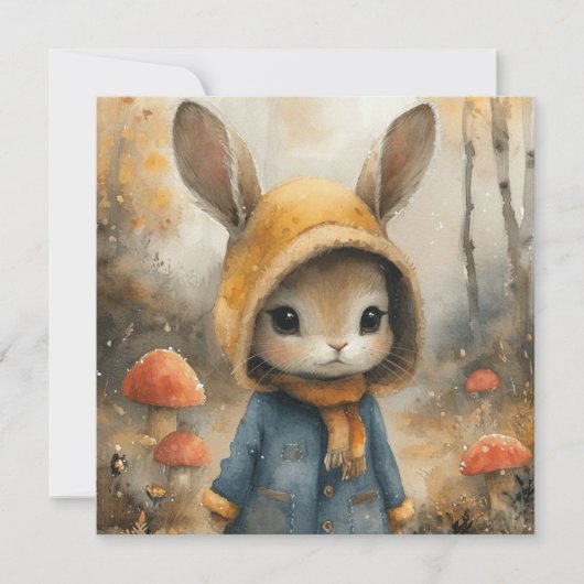 Cartes Pour Fêtes Annuelles Whimsical Bunny Dreams : Sweet Greys 🌙 Digital (Devant)