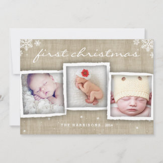 Cartes Pour Fêtes Annuelles Whimsical Burlap Rustique Joyeux Noël Photo