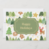 Cartes Pour Fêtes Annuelles Whimsical Charming Watercolor Christmas Desing (Devant)